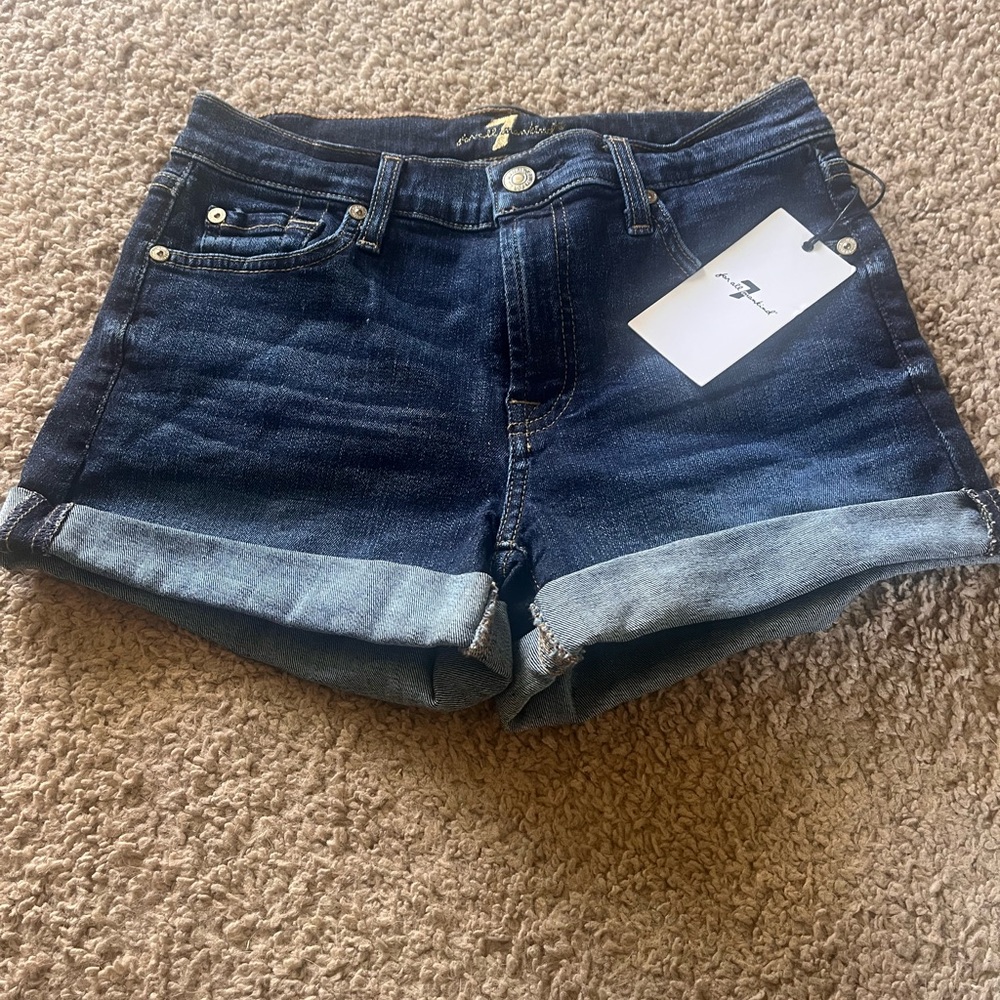 Dark Blue Denim Women's Shorts